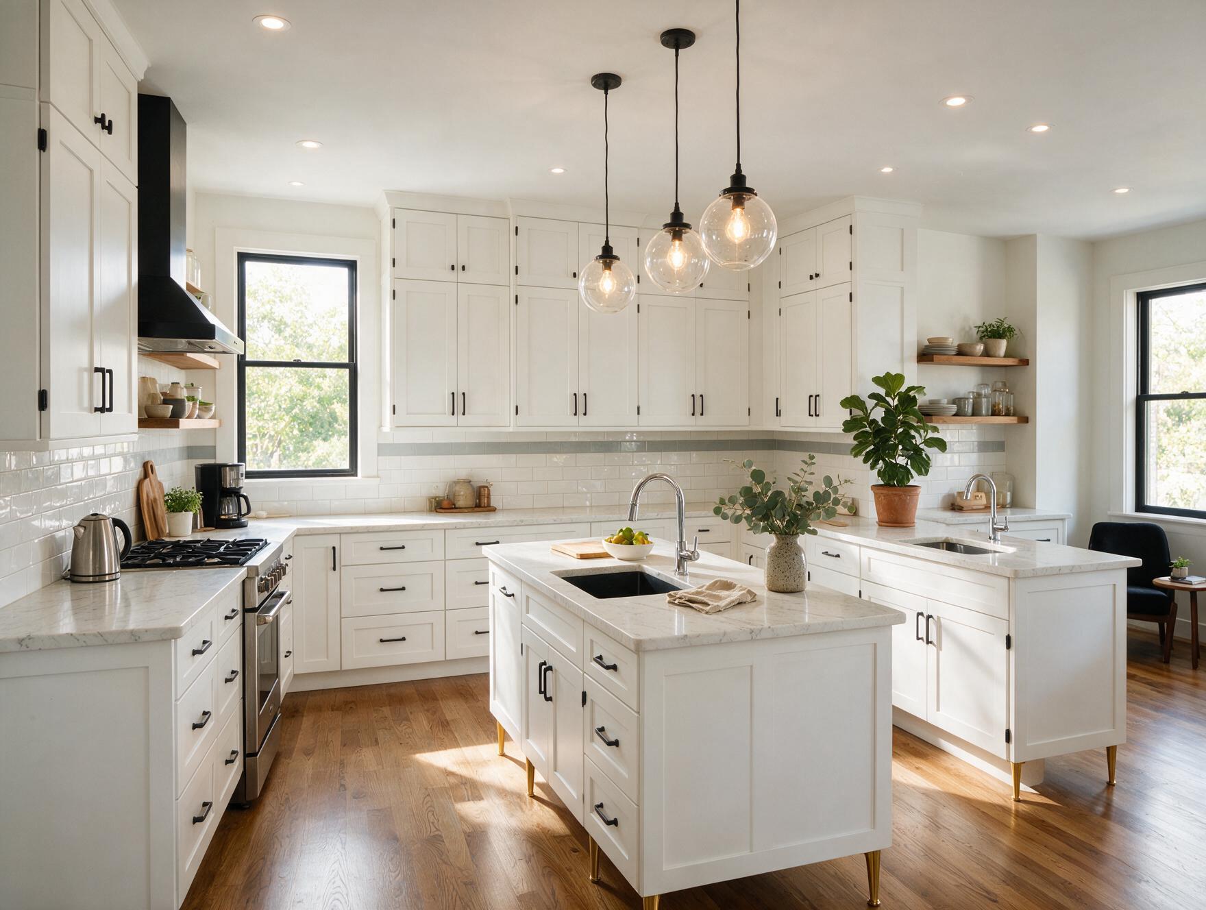 Renovated kitchen with new cabinetry by Cmax GC