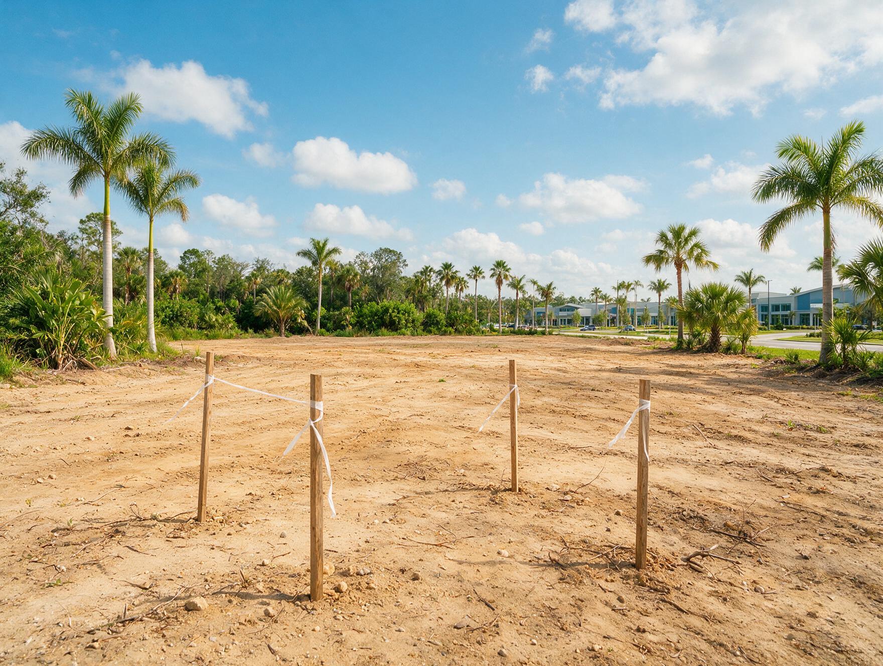 Vacant lot in Lake Nona, Florida before Cmax GC ground-up construction